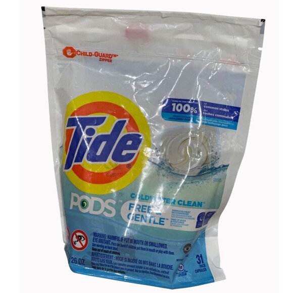 Tide Coldwater Clean Pods Free & Gentle Laundry Detergent 31 Capsules 26 Oz - Picture 1 of 2